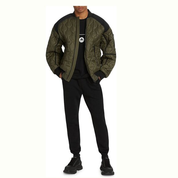 NewMOOSE KNUCKLES Men's No Guilt Quilt Flushing Bomber Jacket- Size M